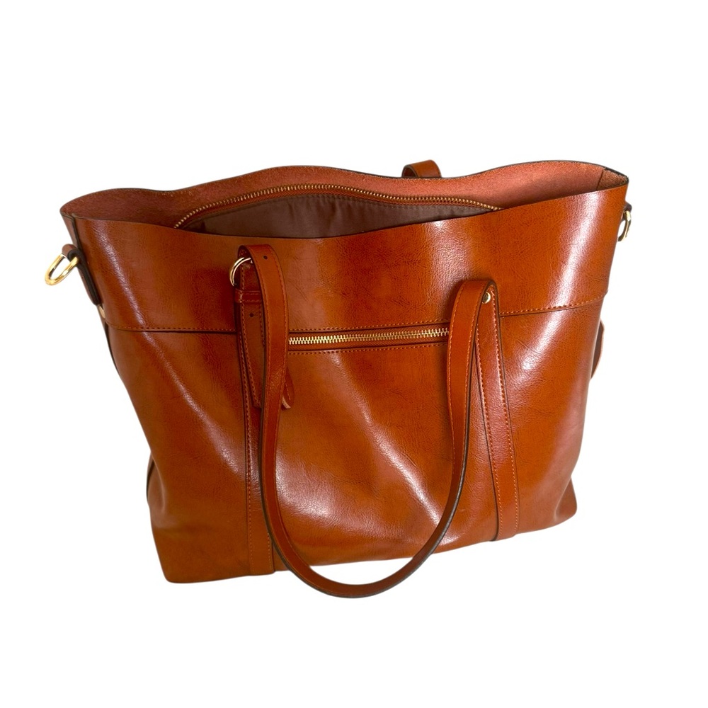 Kattee Genuine Leather Brown Tote Bag